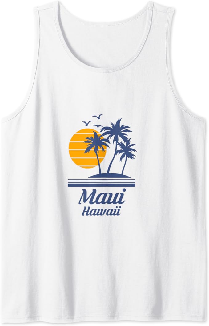 Maui Hawaii Hawaiian Beach City Tank Top Amazon.co.uk Fashion